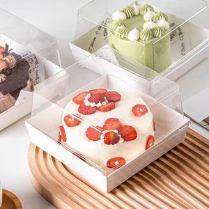 Boîte à emporter en papier kraft avec couvercle pour sushis, desserts et gâteaux, gaufrage et revêtement UV, recyclable, transparente et épaisse - Product Image 2