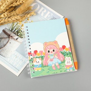 Colorful Cartoon Spiral Notebooks With Pens 105x140mm Digital Printing Student Office Use - Product Image 3
