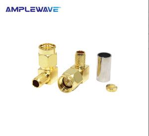 SMA maschio spina ad angolo retto connettore crimpatura per RG174 RG316 cavo