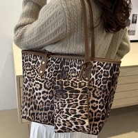 Sac fourre-tout imprimé léopard de grande capacité pour femmes sac à main polyvalent en Pu nouveau sac à provisions à bandoulière unique