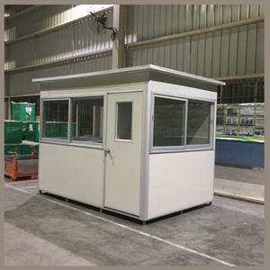 4.92ft X 6.56ft X 7.54ft White Blue Tiny House Prefab Portable Office Security Kiosk Sentry Booth Warehouse Office Building - Product Image 1