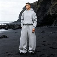 Ensemble survêtement homme en molleton de coton épais, coupe ample et oversize, avec sweat à capuche et pantalon large – Qualité supérieure