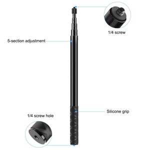 Proveedor chino PULUZ 150cm Metal Selfie Stick Monopod para <span class=keywords><strong>Insta360</strong></span> One RS / <span class=keywords><strong>X2</strong></span> / <span class=keywords><strong>X3</strong></span> - Product Image 4