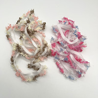 Bande élastique plissée en fil de nylon effet neige, motif papillon, extensible et moelleuse, couleurs assorties, faite à la main, pour ourlets de jupes et poignets - En stock