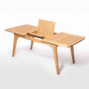 Table à manger scandinave en bois rectangulaire convertible, design moderne, mobilier de maison, 4 places - Product Image 4