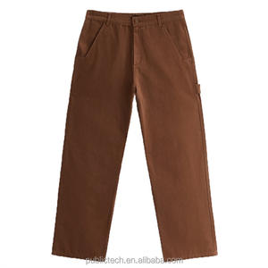 OEM Custom 100% Cotton Twill 360g Casual Spring Men's Straight <b>Pants</b> with Embroidered logo - Product Image 5