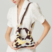 Sac à bandoulière hobo en tricot géométrique personnalisé pour femme, avec fermeture éclair unique, sac à main réglable en bandoulière, fournisseur d'usine OEM ODM