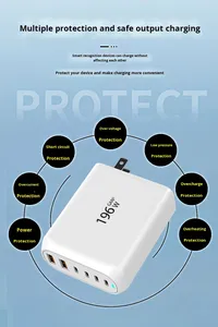<span class=keywords><strong>Chargeur</strong></span> portable 100W Gan 6 ports OPd Adaptateur mural rapide 5V/3A USB Type C <span class=keywords><strong>Chargeur</strong></span> rapide pour smartphone ordinateur portable <span class=keywords><strong>PC</strong></span> avec lampe - Product Image 3