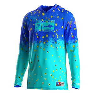 High-Vis Men's UV <b>Sunscreen</b> Shirt Long Sleeve Flexible Lightweight Relaxed Cut for Early Morning Fishing - Product Image 1