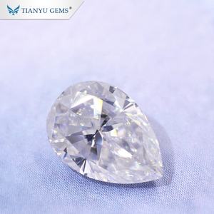 Pear corte de gelo esmagado forma vvs claridade branco h & a diamante moissanite - Product Image 4