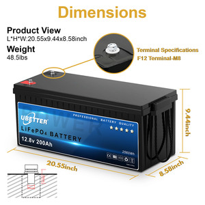 UBETTER Baterai Solid State LiFePO4 12V 100Ah/200Ah Sistem Tenaga Surya untuk Rumah, RV, Kapal Pesiar, dan Berkemah dengan 2000-5000 Siklus & Garansi 2 Tahun - Product Image 2