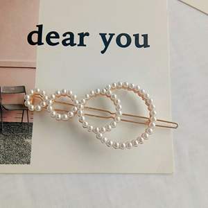 Vente en gros épingles à cheveux en perles plaquées or pinces à cheveux sexy en forme de cœur et de <span class=keywords><strong>cercle</strong></span> et paillettes pour filles - Product Image 6