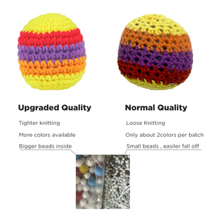 Ballons de jonglage en <span class=keywords><strong>crochet</strong></span> faits main prêts à être expédiés, remplis de mousse et de pierres, pour les jeux d'extérieur des enfants - Product Image 2