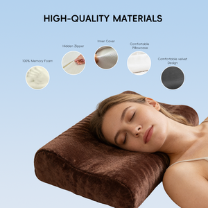 Bantal Gelombang Beludru Busa Memori Slow Rebound YUE RISE Desain Servikal Meningkatkan Kualitas Tidur Memperbaiki Tulang Belakang Servikal Meningkatkan Kenyamanan - Product Image 4