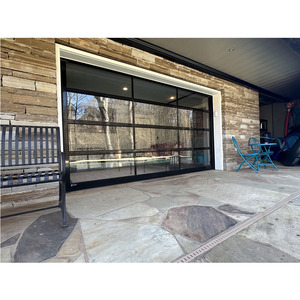 Porte de <span class=keywords><strong>garage</strong></span> en verre encadrée insonorisée de luxe, réduction du bruit, amortisseur fermé, entrée silencieuse pour voiture domestique - Product Image 2