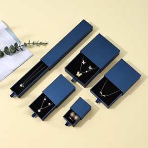 Juego de cajones deslizantes de cartón rígido artístico con logotipo personalizado para anillos, collar, pulsera, brazalete, cajas de embalaje de joyería en relieve - Product Image 4