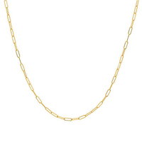 Bijoux minimaliste en argent Sterling 925 14K, plaqué or 18K, collier délicat, Mini chaîne pour collier en forme de trombone, chaînes pour filles, 1 pièce
