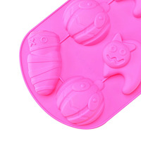 Moule à gâteau en silicone jetable en forme d'Halloween, écologique, résistant au four, au congélateur, au micro-ondes et au lave-vaisselle, durable