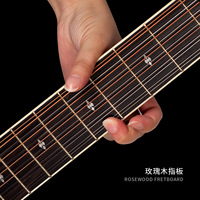 Gitar Akustik 12 Senar dengan Top Spruce dan Basswood 41-inci, Sistem Perekat, dengan Fingerboard Rosewood; Gitar Performa Tingkat Dewasa