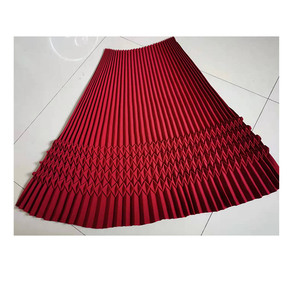 工厂最新新款时尚材料褶涤纶连衣裙面料 - Product Image 1