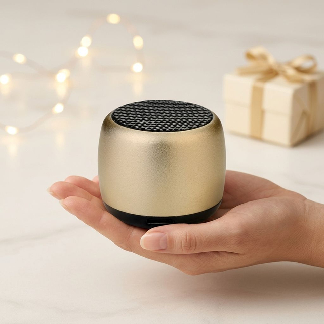 Custom Compact Mini Speaker Portable Lightweight PVC Audio BT Silk Screen Printed Trade Show Corporate Marketing Giveaways