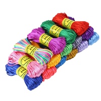 Bracelet en macramé à nœuds chinois tendance, cordon tressé, bricolage, pompons, perles, fil de nylon 2,0 mm