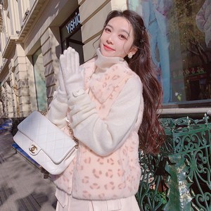 Chaleco de Piel de Visón Auténtica para Mujer, Diseño de Leopardo, Sin Mangas, para Invierno, Color Rosa - Product Image 2