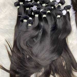 תוספות שיער רמי קוטיקולה מיושרת בסיטונאות, 100% שיער אנושי, צרור תוספות שיער ברזילאי גולמי בתולי לנשים שחורות - Product Image 1