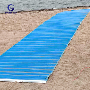 Tapis de plage en polyester personnalisés, passerelles portables d'extérieur avec maille filtrante à trous en spirale, tapis d'accès à la plage pour fauteuils roulants - Product Image 1