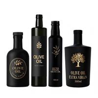 Bouteille vide en verre noir mat pour huile d'olive de cuisson, avec bec verseur, 100ml, 200ml, 375ml, 500ml, 750ml, 1L