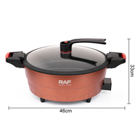 Casserole électrique multifonctionnelle RAF 8L, cuisine à domicile, nourriture chaude, vapeur, contrôle automatique du thermostat, multicouche, pour la maison