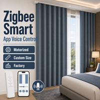 Cortinas Opacas Motorizadas Inteligentes Zigbee con Control por Voz y App, Tamaño Personalizado, Venta al por Mayor de Fábrica para Hoteles y Hogares Inteligentes (UE y EE. UU.)