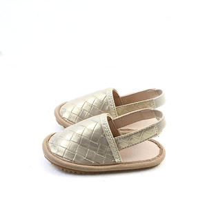 High Quality Summer Children Outwear <b>Sandals</b> Woven PU Leather Flat Casual Baby Girl Slippers - Product Image 3
