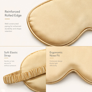 Masque de sommeil en soie de qualité supérieure, doux et satiné, pour les voyages, la sieste et le repos nocturne, disponible en plusieurs couleurs - Product Image 4