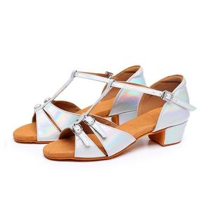 <span class=keywords><strong>Zapatos</strong></span> de baile tango/flamenco para niñas, <span class=keywords><strong>zapatos</strong></span> de competición suaves y cómodos, parte superior de PU moderna clásica para niños - Product Image 4