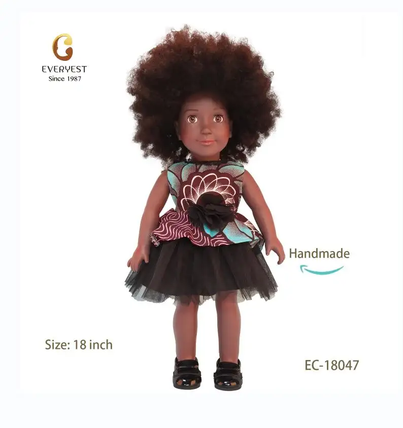 2024 Kundenspezifischer Typ Kunststoff Vinyl Mode 12 14 16 18 Zoll afroamerikanisches schwarzes Mädchen Puppen für Kinder