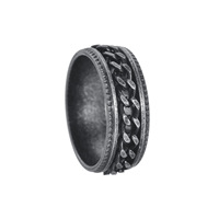 Bague en acier inoxydable 8MM, style chaîne cubaine, double couche, coulissante, anti-anxiété, tendance, étanche, vente en gros