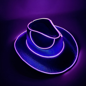 Sombrero de Vaquero Inalámbrico con Luces LED de <span class=keywords><strong>Neón</strong></span> de Muchos Colores Intermitentes para Adultos, Artistas, Decoraciones para Fiestas de Graduación - Product Image 5