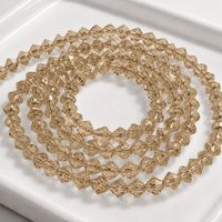 Perles Bicones Facettées en Nougat Clair 4mm, Perles Libres avec Trou pour Jardin, Verger, Précipice, Terrasse, Véranda et Serre