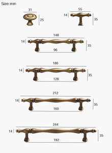 French <strong>Style</strong> Soild Brass Furniture Handles <strong>Knobs</strong> <strong>Antique</strong> Brass Cabinet Handles Luxury Wave Nightstand <strong>Knobs</strong> <strong>Drawer</strong> Handles - Product Image 6