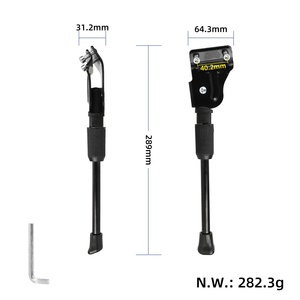 Béquille de vélo de montagne épaissie de 22 pouces avec support de pied, 2 trous, béquille universelle pour vélo d'enfant, support latéral unique - Product Image 2