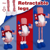 Gnome télescopique de 75 cm pour la fête de l'Indépendance des États-Unis, poupée patriotique sans visage du 4 juillet, gnome américain avec drapeau américain, décoration de fête