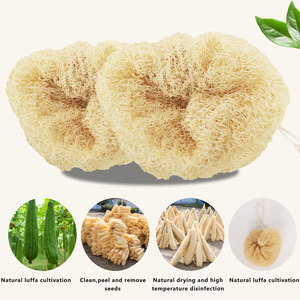 Lot de 3 éponges de douche exfoliantes durables et écologiques en loofah naturel pour le corps, ajustables et résistantes - Product Image 5