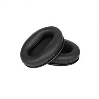 Coussinets d'oreille noirs respirants de remplacement avec interface 3,5 mm pour casque d'aviation PH-600A en similicuir, accessoire personnalisable avec logo