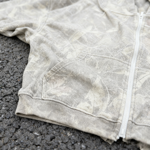 Felpa Vintage personalizzata con cappuccio 100% in cotone mimetico grafica 500 Gsm spessa Oversize con cappuccio da uomo - Product Image 4