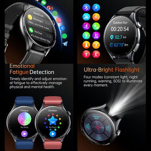 Montre connectée ET458 avec lampe de poche, ECG, surveillance de la température corporelle, suivi du sommeil, suivi sportif, écran AMOLED - Product Image 3