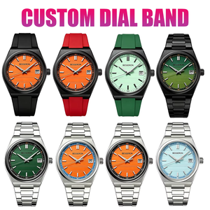 Montres pour hommes décontractées avec logo personnalisé, montre en acier inoxydable pour hommes, montre-bracelet à quartz tendance pour affaires avec aiguilles lumineuses - Product Image 2