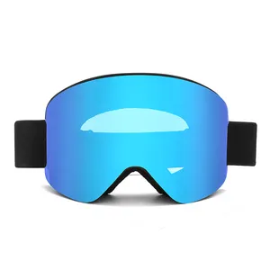 户外活动用磁性滑雪眼镜Tpu框架偏光镜片，紫金蓝色