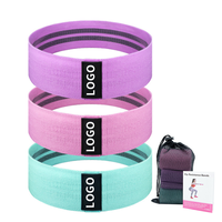 Set Resistance Band Kain Profesional dengan Logo Custom, Anti-gulung, Heavy Duty, untuk Latihan Glutes, Squat, dan Gym