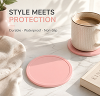 Sous-verre en silicone résistant à la chaleur, écologique, style bohème (jusqu'à 230°C) - Protection de table durable de 9 cm pour tasses à café chaudes et vapeur